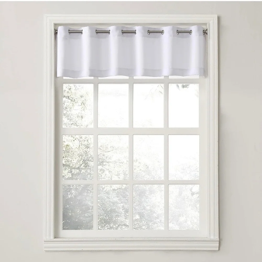 White Window Valance Short‎ Curtain Kitchen Cafe Rod Pocket Eyelet 56x15